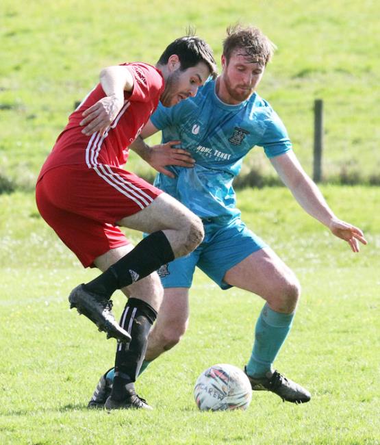 James Hinchliffe opened the scoring for Carew at home against derby rivals Tenby. Picture Susan McKehon